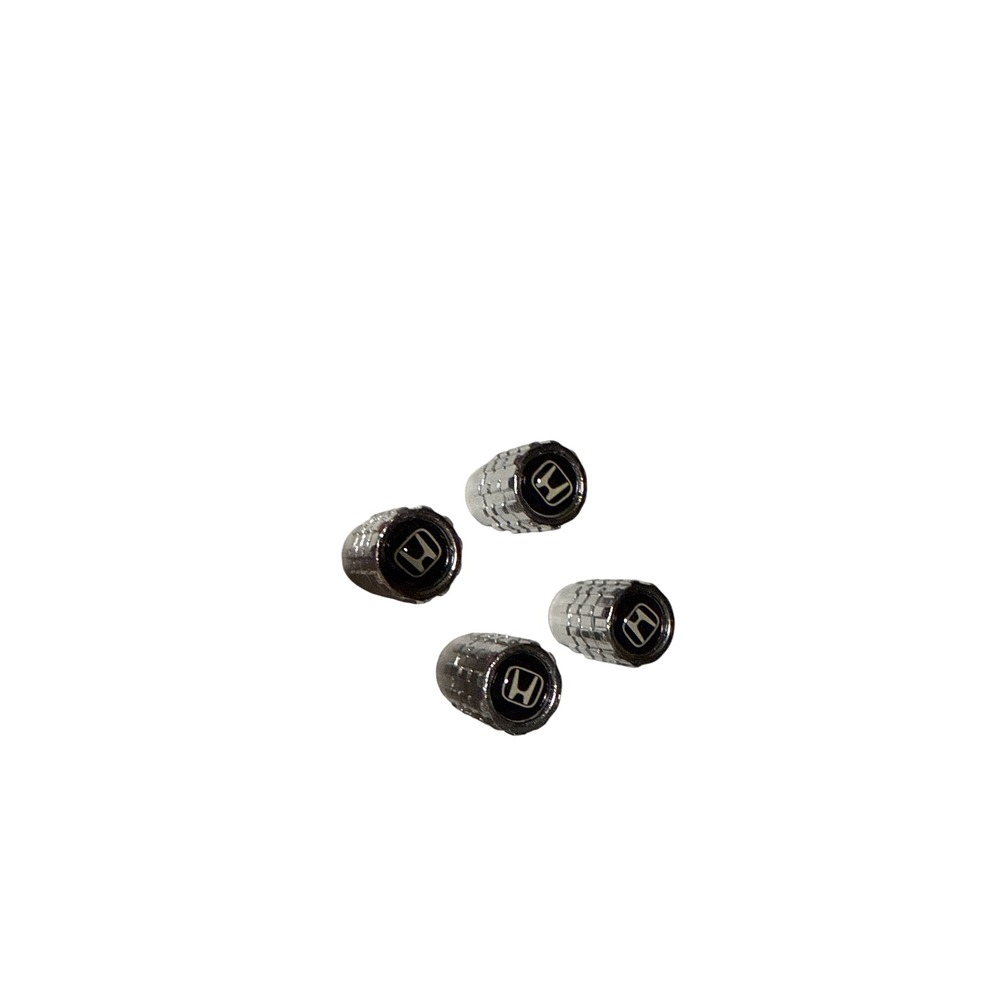 Honda Logo Tire Valve Stem Caps Chrome Metal Set of 4 Universal Fit Civic Accord